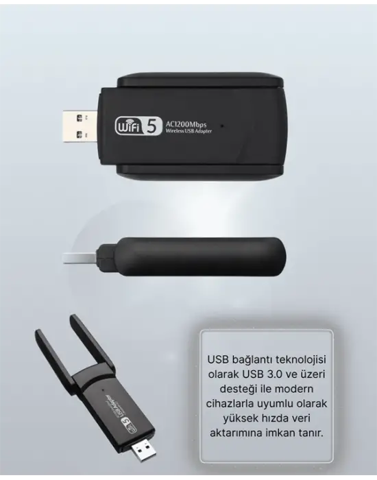 Usb 3.0 Wireless Adaptör – 2.4ghz & 5ghz Destekli