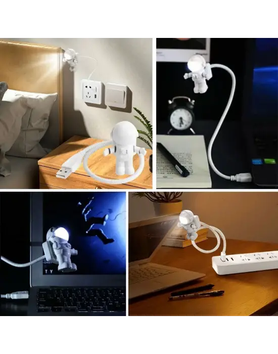 USB Astronot Gece Lambası, Masa Lambası, Kitap Okuma Lambası Işığı