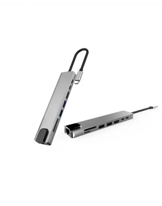 Usb C Çoklu Port Adaptör Hdmı Usb Ethernet Sd Kart Hub