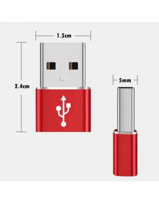 USBden TYPE-C ye Dönüştürücü Adaptör Veri Aktarımı Sağlayıcı Şarj Data Çevirici