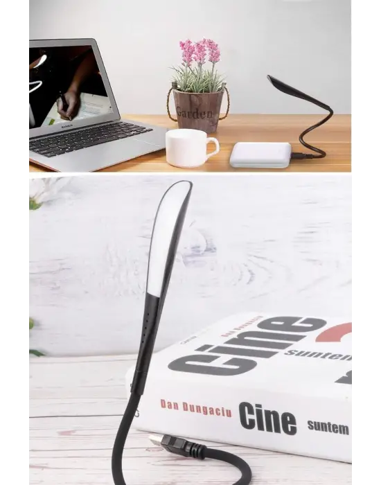 USB Girişli 14 Ledli 3 Kademeli Dokunmatik Masa/Kitap Okuma Lambası Ledi Siyah