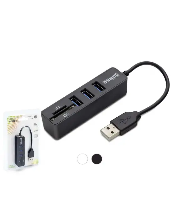 Usb Hub Combo 3*Usb + Sd + Tf Siyah HDX7009