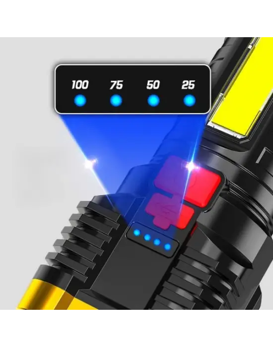 USB Şarjlı 4 Modlu El Feneri