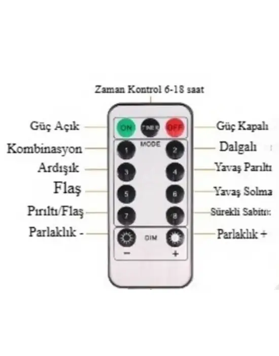 Uzaktan Kumandalı LED Perdeye Takılabilen Kancalı Işık Usb 3x3 Metre Peri Perde LED