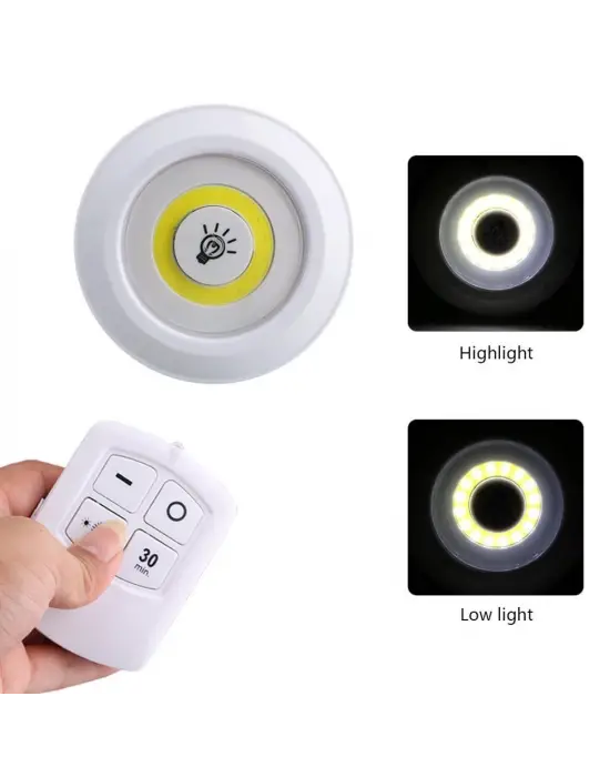 Uzaktan Kumandalı Yapışkanlı 3’lü Led Spot Lamba