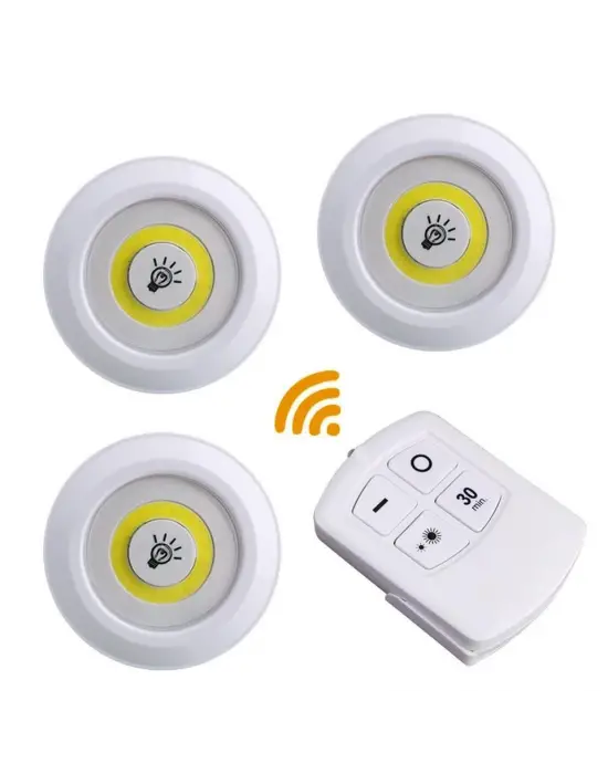 Uzaktan Kumandalı Yapışkanlı 3’lü Led Spot Lamba