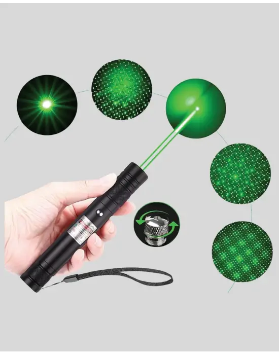 Uzun Mesafe Görünürlüklü Yeşil Lazer Pointer Şarjlı