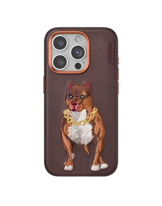 Venco Apple İphone 14 Pro Max Perma Desenli Kapak - Kahverengi