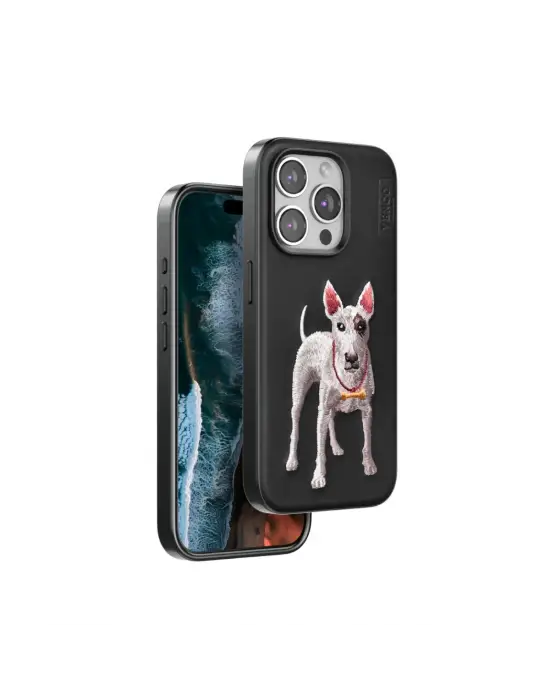 Venco Apple İphone 15 Pro Perma Desenli Kapak - Siyah