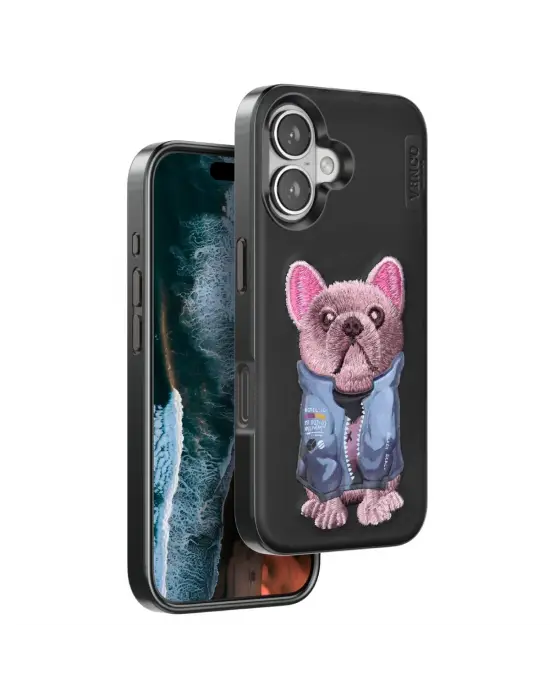 Venco Apple İphone 16 Cute Desenli Kapak - Siyah