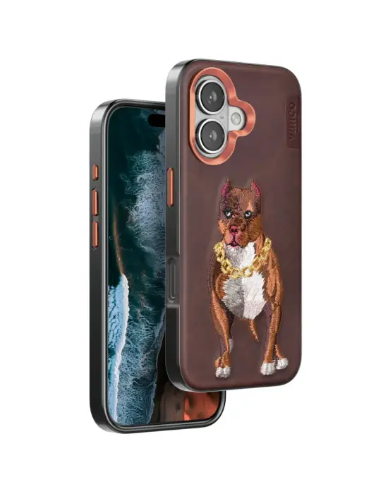 Venco Apple İphone 16 Perma Desenli Kapak - Kahverengi