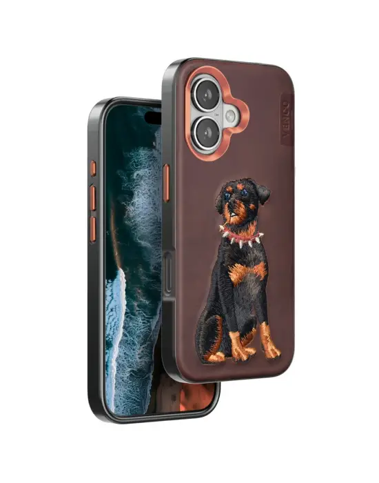 Venco Apple İphone 16 Perma Desenli Kapak - Koyu Kahve
