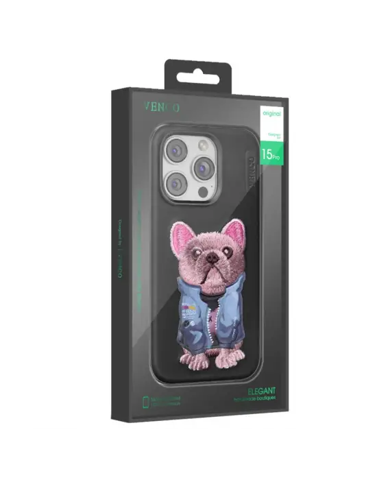 Venco Apple İphone 16 Pro Cute Desenli Kapak - Siyah