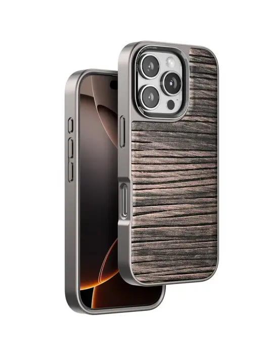 Venco Apple İphone 16 Pro Wave Kapak - Kahverengi