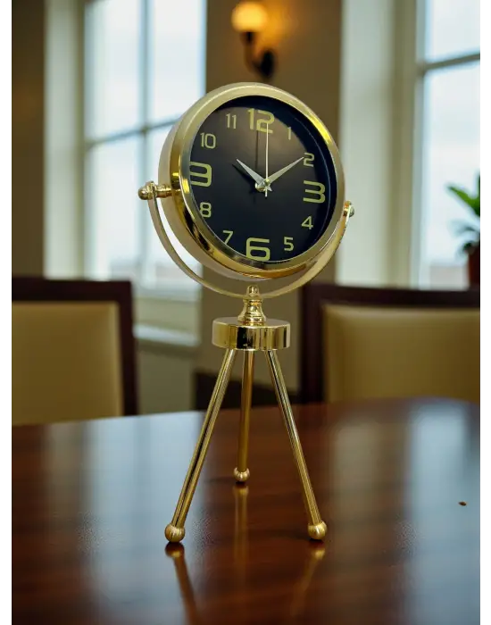Vintage Prestige Üç Ayaklı Metal Masa Saati