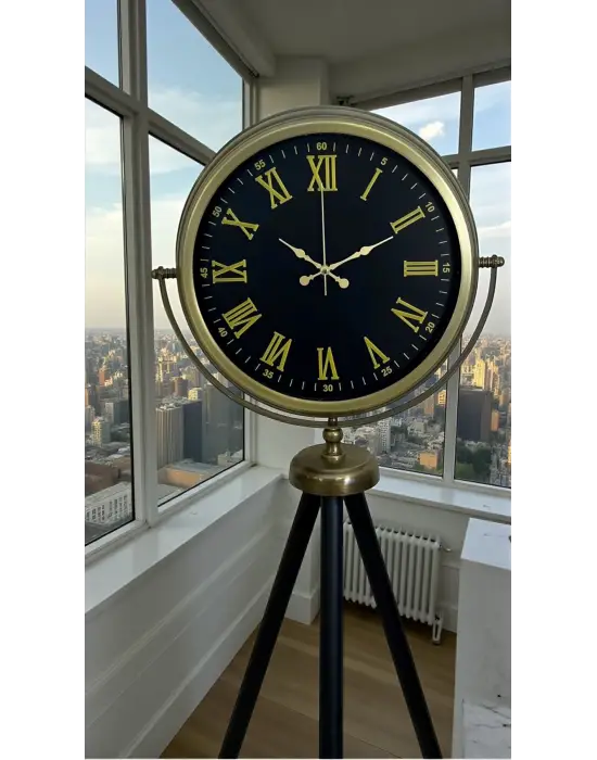 Vintage Roma Rakamlı Modern Tripod Ayaklı Saat