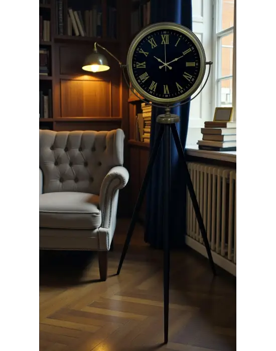 Vintage Roma Rakamlı Modern Tripod Ayaklı Saat