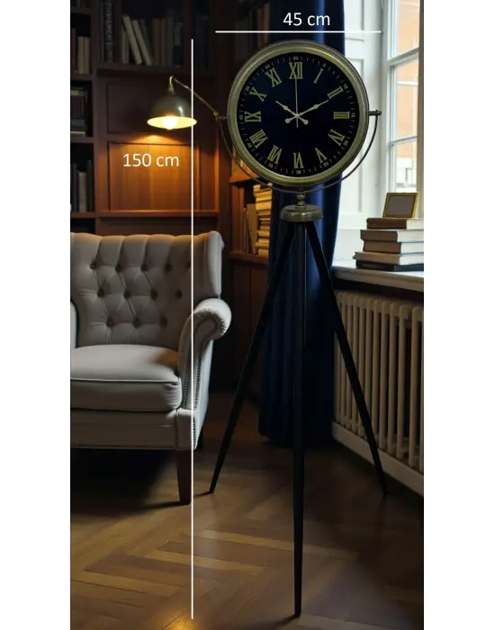 Vintage Roma Rakamlı Modern Tripod Ayaklı Saat