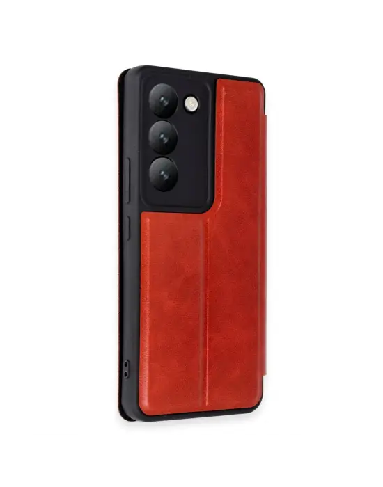 Vivo V30 Lite 4g Kılıf Flip Cover - Kırmızı