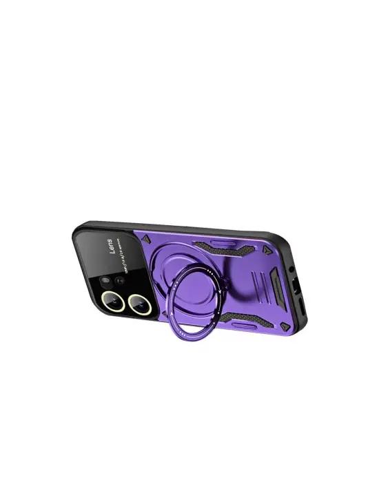 Vivo Y16 Kılıf Joy Lens Standlı Kapak - Mor