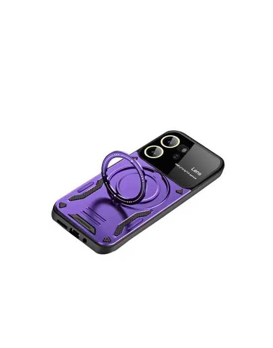 Vivo Y16 Kılıf Joy Lens Standlı Kapak - Mor