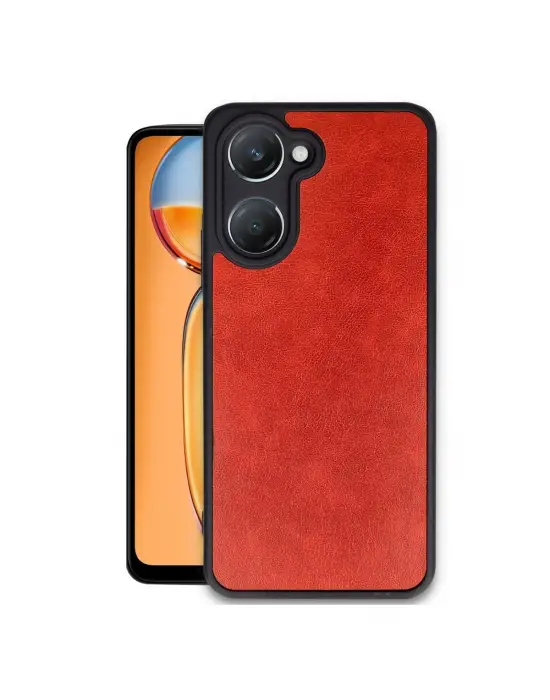 Vivo Y18 Kılıf Aras Deri Kapak - Kırmızı