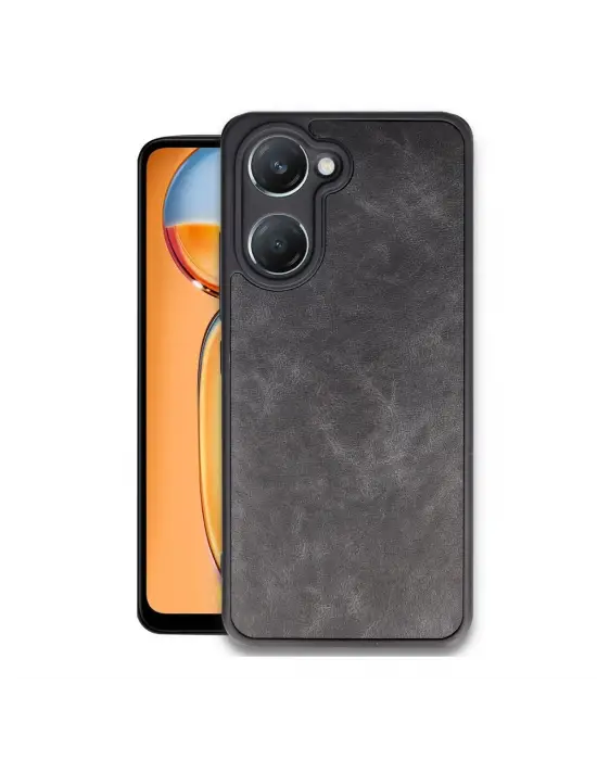 Vivo Y18 Kılıf Aras Deri Kapak - Siyah