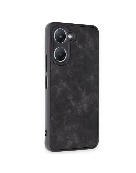 Vivo Y18 Kılıf Aras Deri Kapak - Siyah