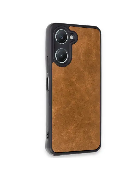 Vivo Y18 Kılıf Aras Deri Kapak - Taba