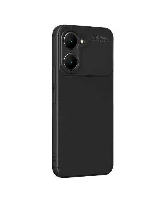 Vivo Y18 Kılıf Auto Focus Karbon Kapak - Siyah