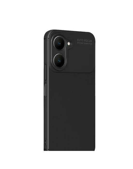 Vivo Y18 Kılıf Auto Focus Karbon Kapak - Siyah