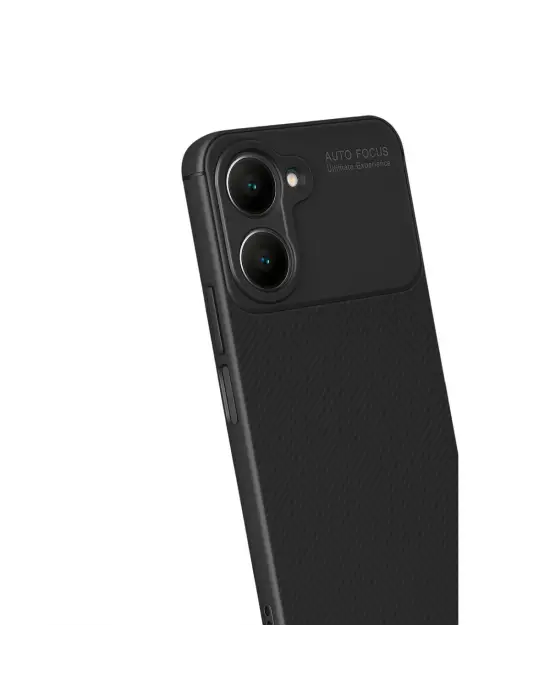 Vivo Y18 Kılıf Auto Focus Karbon Kapak - Siyah