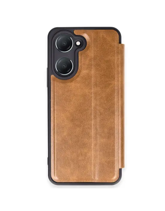 Vivo Y18 Kılıf Flip Cover - Taba