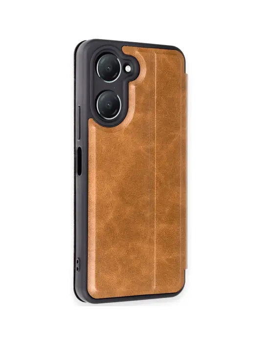 Vivo Y18 Kılıf Flip Cover - Taba