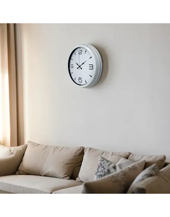 White Index 40 Cm Metal Duvar Saati