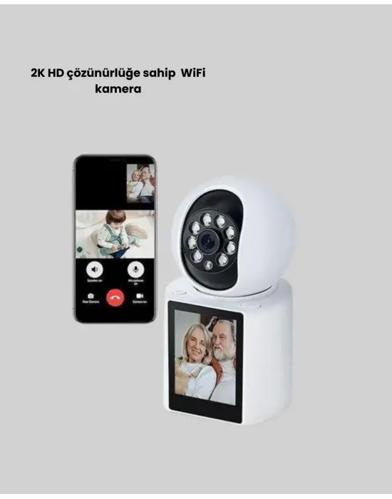 Wifi İç Mekan Kamera 2k Gece Görüşlü Çift Yönlü Görüntü Konuşma Destekli