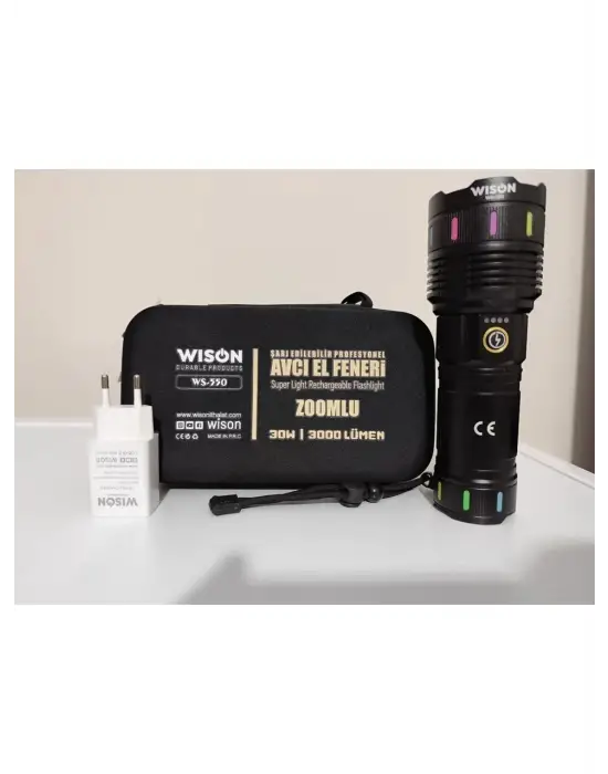 Ws-550 30w 3000 Lümen Zoomlu Profosyonel El Feneri