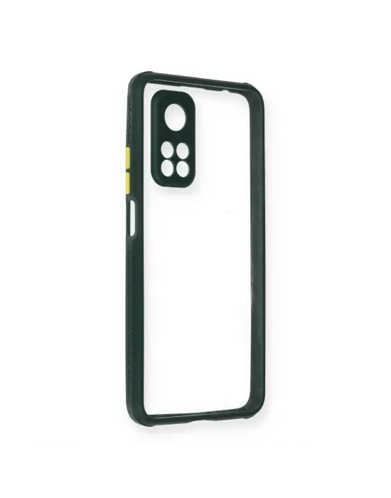 Xiaomi Mi 10t Pro Kılıf Miami Şeffaf Silikon - Koyu Yeşil