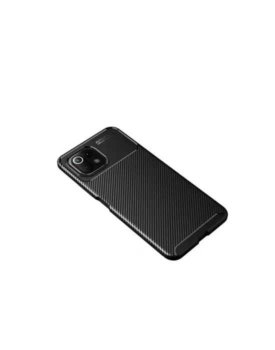 Xiaomi Mi 11 Lite Kılıf Auto Focus Karbon Kapak - Siyah
