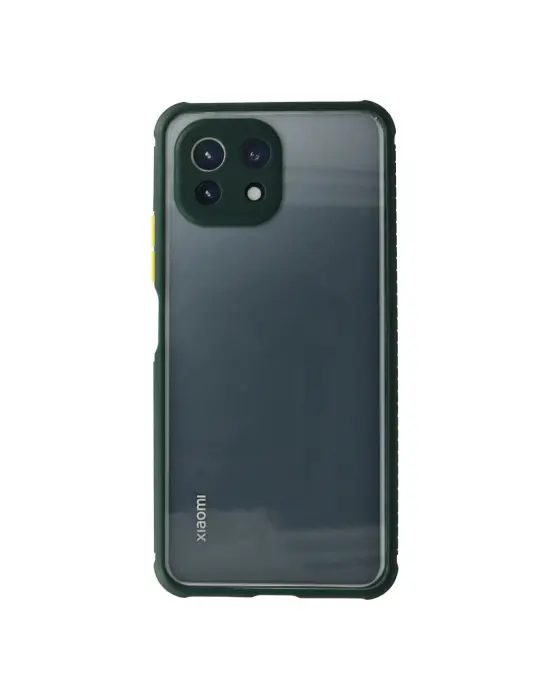 Xiaomi Mi 11 Lite Kılıf Miami Şeffaf Silikon - Koyu Yeşil
