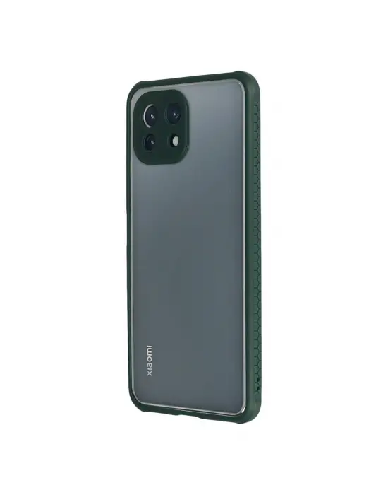 Xiaomi Mi 11 Lite Kılıf Miami Şeffaf Silikon - Koyu Yeşil