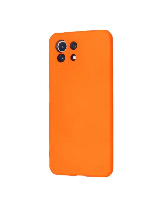 Xiaomi Mi 11 Lite Kılıf Nano İçi Kadife Silikon - Turuncu