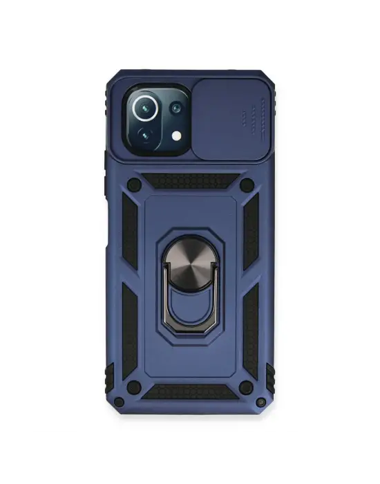 Xiaomi Mi 11 Lite Kılıf Pars Lens Yüzüklü Silikon - Lacivert