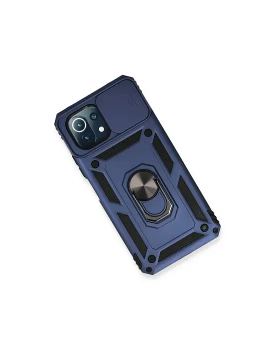 Xiaomi Mi 11 Lite Kılıf Pars Lens Yüzüklü Silikon - Lacivert