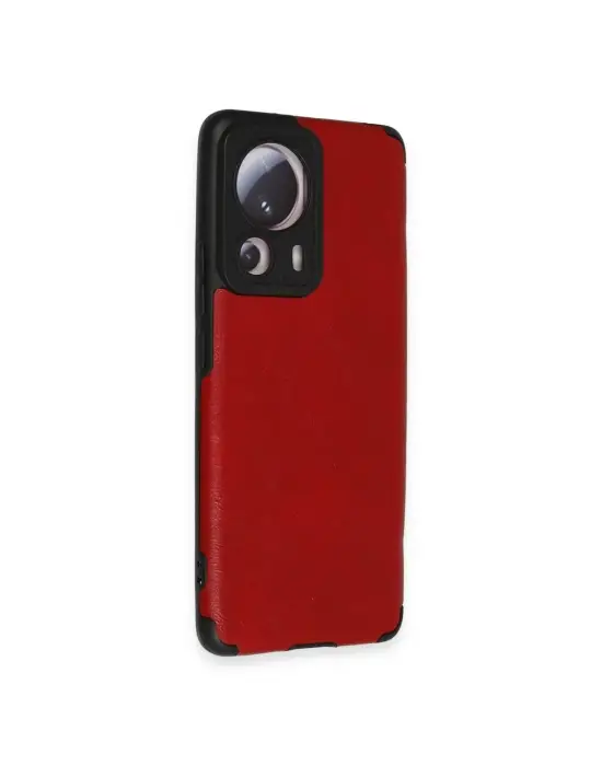 Xiaomi Mi 13 Lite Kılıf Loop Deri Silikon - Kırmızı
