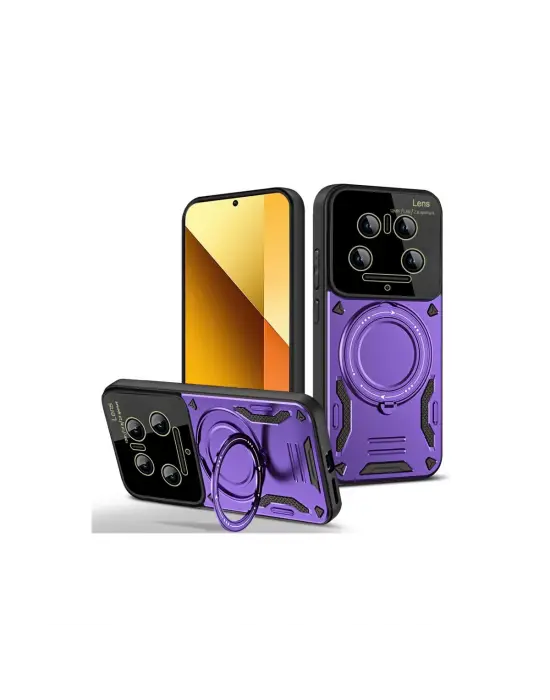 Xiaomi Mi 14 Ultra Kılıf Joy Lens Standlı Kapak - Mor
