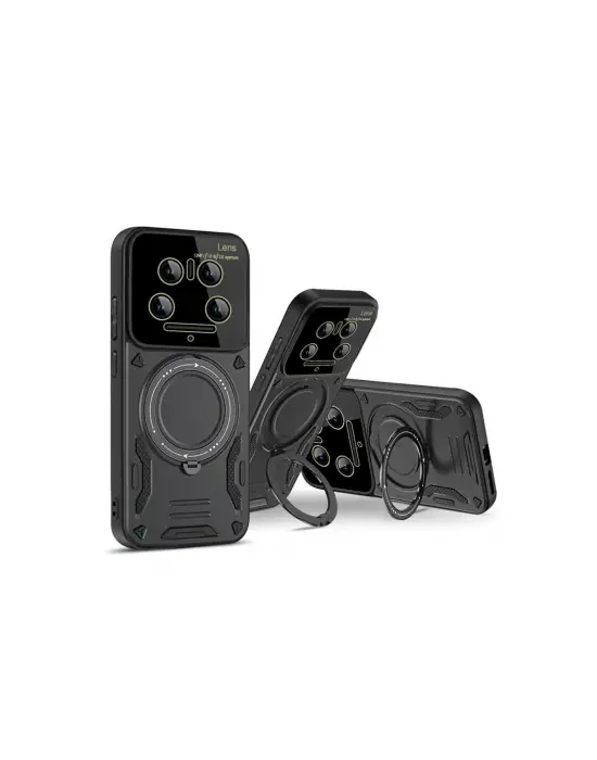 Xiaomi Mi 14 Ultra Kılıf Joy Lens Standlı Kapak - Mor