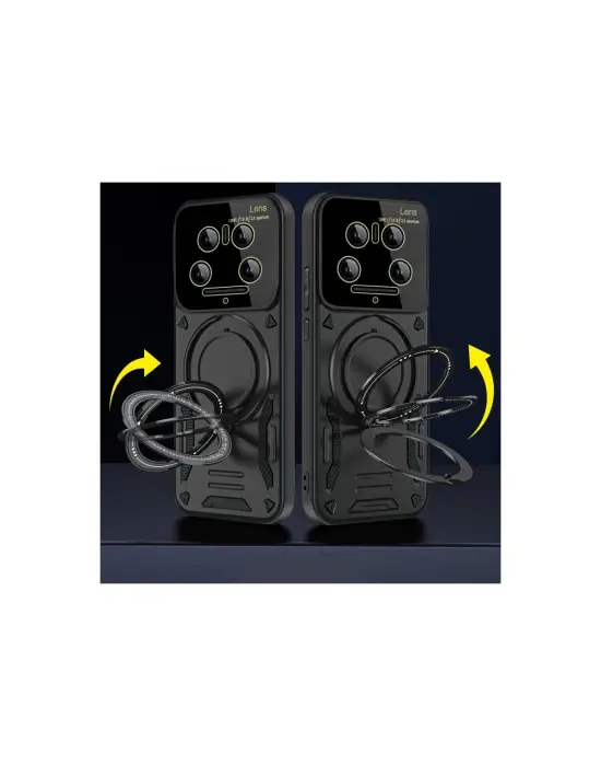 Xiaomi Mi 14 Ultra Kılıf Joy Lens Standlı Kapak - Mor