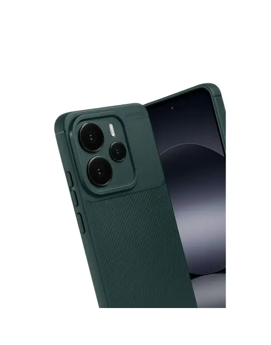 Xiaomi Note 14 5g Auto Focus Karbon Kapak - Koyu Yeşil