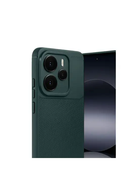 Xiaomi Note 14 5g Auto Focus Karbon Kapak - Koyu Yeşil